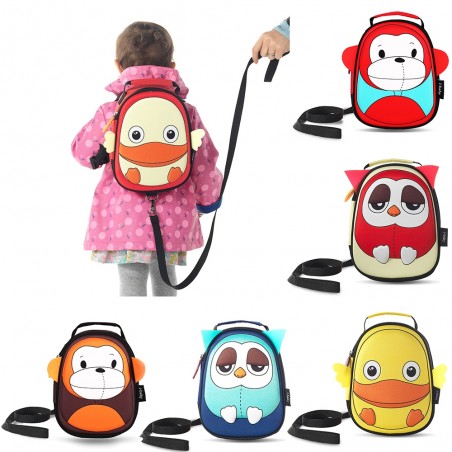 Niños3D Animal Design Baby Kids Waterproof Backpack with Safe Harness