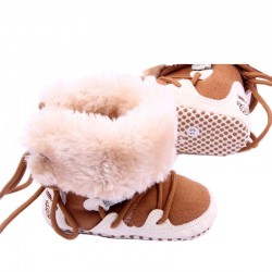 Bebé y niñosZapatos de Fleece de cuello suave de Toddler recién nacido bota a los primeros caminantes