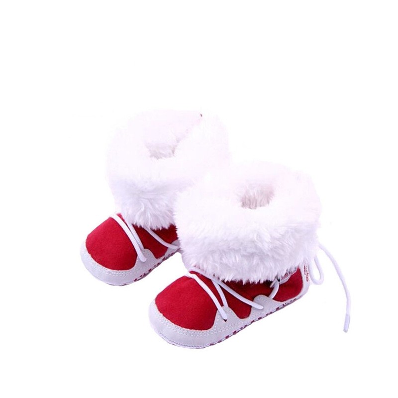Bebé y niñosZapatos de Fleece de cuello suave de Toddler recién nacido bota a los primeros caminantes