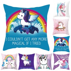 Printed Unicorn Pillowcase Cushion Cover Case Cotton 45 * 45cmCushions