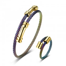 Multi Color Adjustable Bracelet & Ring Set