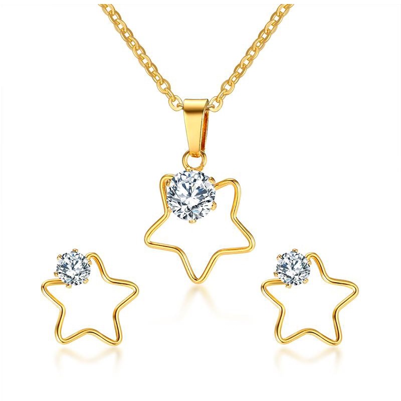 Conjuntos de joyasCollar de cinco estrellas  Pendientes Joyería Set