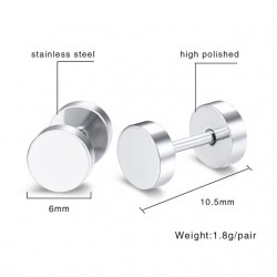 Simple Silver Round Earrings UnisexEarrings