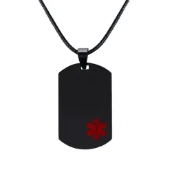 CollaresColgante de señal médica - collar de cuero - unisex