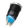 Interruptores12V 5-pin botón de presión de metal de 19 mm - interruptor de potencia momentánea con LED - interruptor impermea...