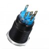 Interruptores12V 5-pin botón de presión de metal de 19 mm - interruptor de potencia momentánea con LED - interruptor impermea...