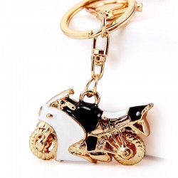 Motorcycle Enamel Crystal Keychain KeyringKeyrings