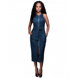 Jeans midi dress - with zipperDresses