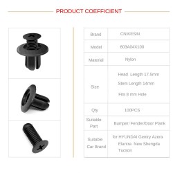 Partes interioresPercheros universales de la puerta del coche parachoques de expansión 100pcs
