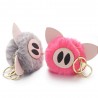 Fur pompom - piggy - keyringKeyrings