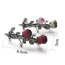 Pinzas de cabelloRosas clip de pelo de cristal