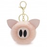 Fur pompom - piggy - keyringKeyrings