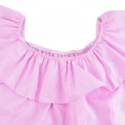 Vestidoshombros sin tirantes volantes mini vestido