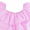 Vestidoshombros sin tirantes volantes mini vestido