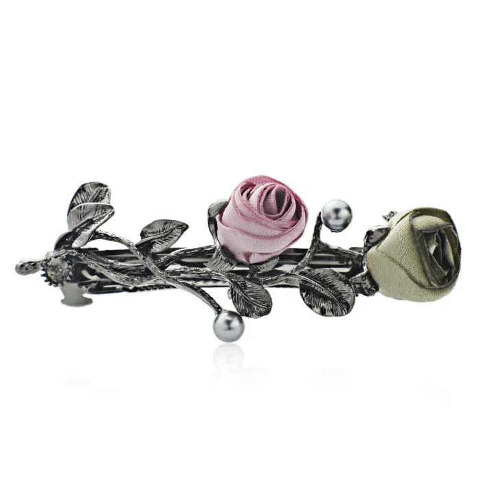 Pinzas de cabelloRosas clip de pelo de cristal