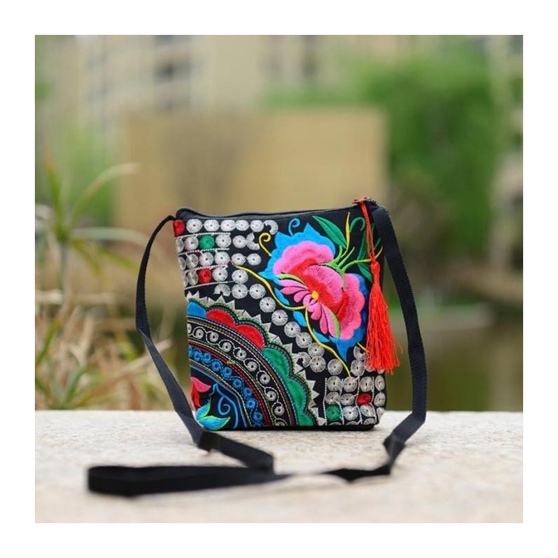 Ethnic mini shoulder embroidered crossbody bagBags