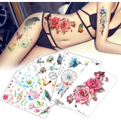 PegatinasFlor " pájaro temporal tatuaje sticker