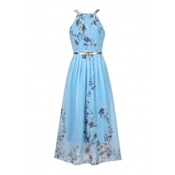 VestidosChiffon floral print maxi vestido