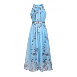 VestidosChiffon floral print maxi vestido