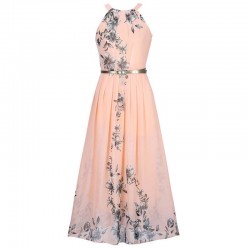 VestidosChiffon floral print maxi vestido