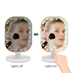 MaquillajeDoble espejo de maquillaje LED ajustable