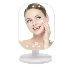 MaquillajeDoble espejo de maquillaje LED ajustable