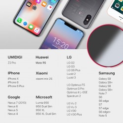 AccesoriosSamsung Galaxy S9 S8 S7 iPhone 8 / X / 8 Plus UMIDIGI Q1 cargador rápido inalámbrico 15W