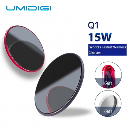 AccesoriosSamsung Galaxy S9 S8 S7 iPhone 8 / X / 8 Plus UMIDIGI Q1 cargador rápido inalámbrico 15W