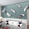 Pegatinas de pared3D plumas espejo pared pegatinas papel pintado