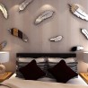 Pegatinas de pared3D plumas espejo pared pegatinas papel pintado
