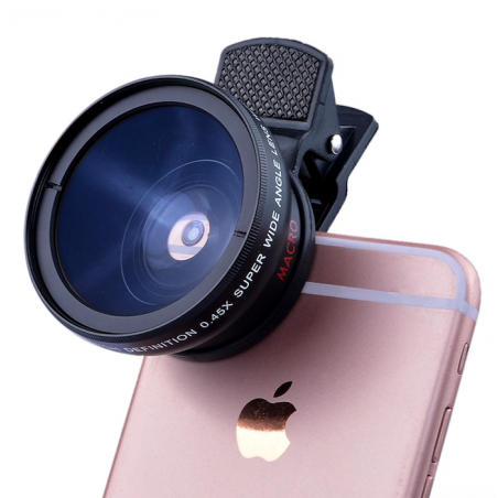 AccesoriosiPhone 6 Plus 5S 4S Samsung S6 S5 Nota 4 HD super amplio ángulo super macro cámara de lente