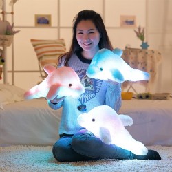 Animales de pelucheLuminoso juguete de muñeca de delfín LED de lujo 45 cm