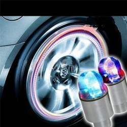 Partes de ruedaBicicleta de coche LED neón azul strobe válvula caps 2 pcs