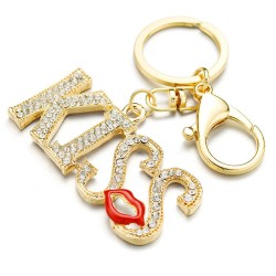 Kiss letters - crystal keychainKeyrings