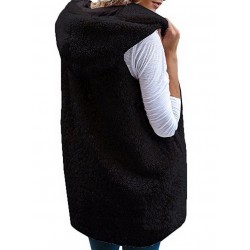 Chaquetaschaleco de piel - encapuchado cuerpo caliente - chaqueta