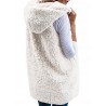 Chaquetaschaleco de piel - encapuchado cuerpo caliente - chaqueta