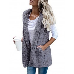 Chaquetaschaleco de piel - encapuchado cuerpo caliente - chaqueta