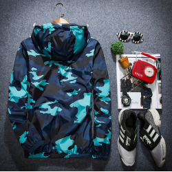 Camouflage hooded jacket windbreaker unisexJackets