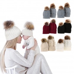 NiñosMama & bebé piel borla sombrero algodón 2 piezas