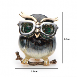 Owl with glasses - broochBrooches
