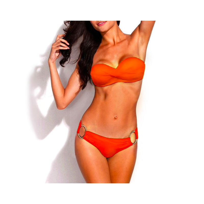 Metal ring push up bikini setBeachwear