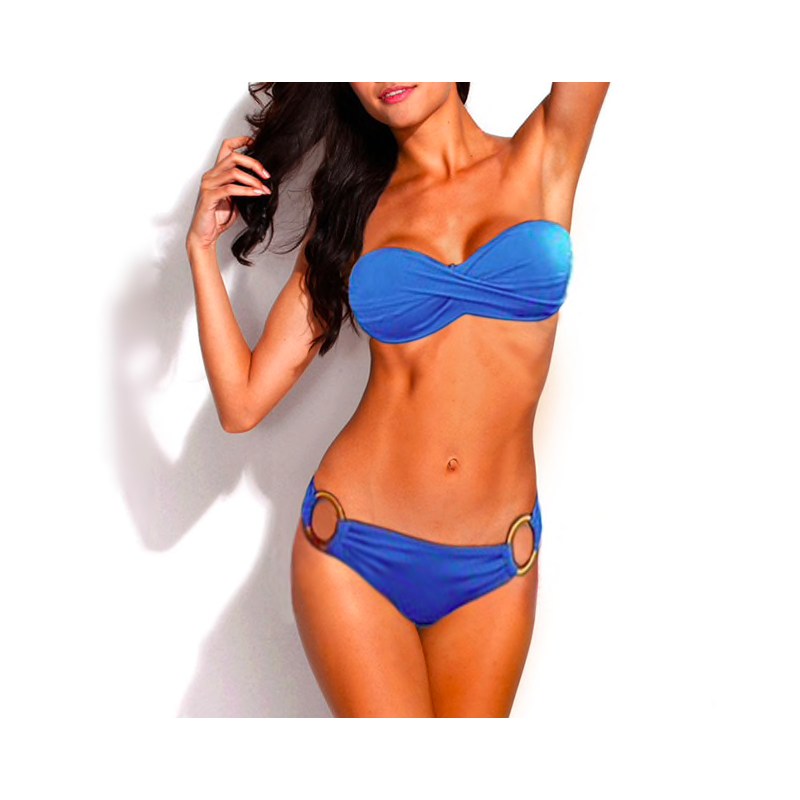 Metal ring push up bikini setBeachwear