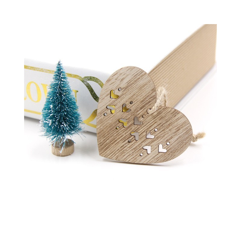 NavidadÁrbol de Navidad Navidad decoración colgantes huecos de madera 6 piezas