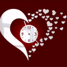 Pegatinas de pared3D espejo corazón de la pared del reloj pegatina