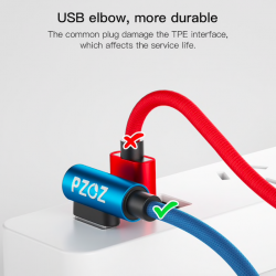 Fast charging micro USB charging cable L-typeCables