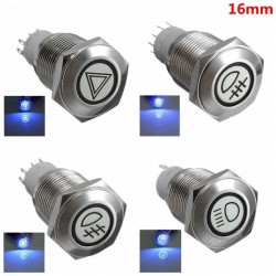 16mm LED illuminated self-locking waterproof push button switch stainless steelSwitches