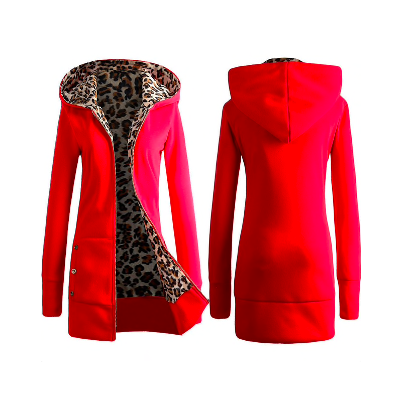 Leopard fleece hooded jacketJackets Leopard fleece hooded jacketJackets