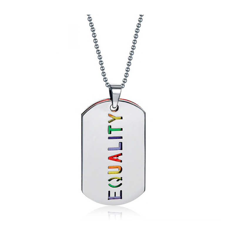CollaresEQUALIDAD doble capa colgante collar unisex