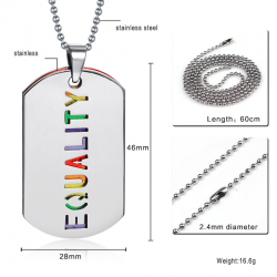 CollaresEQUALIDAD doble capa colgante collar unisex
