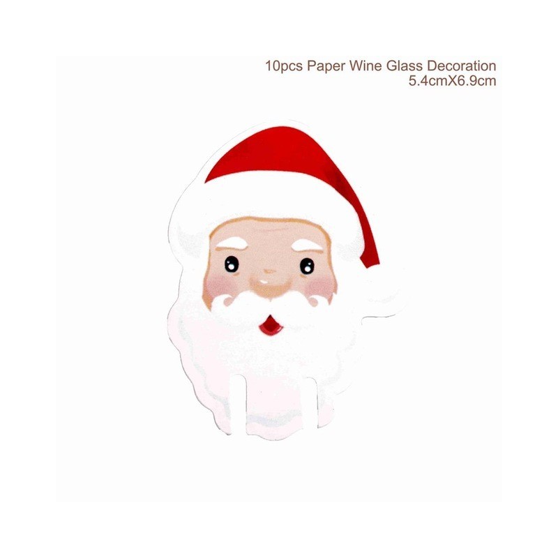 NavidadDecoración de papel de vino de Navidad 10 piezas